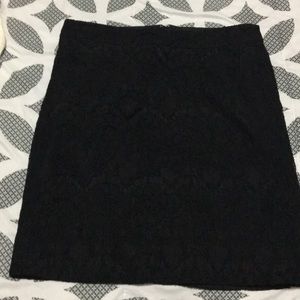 JCrew black lace skirt